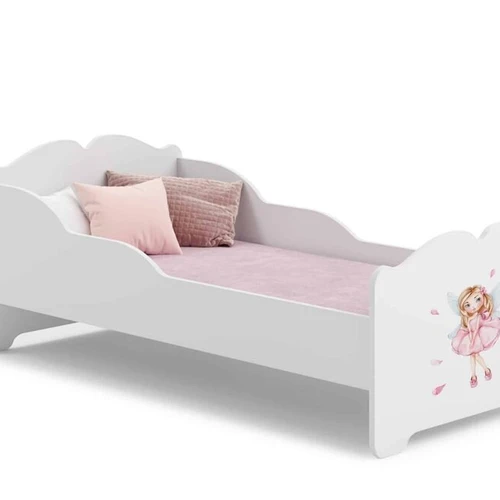Vaikiška lova Anna su čiužiniu 144 cm x 75 cm x 63 cm, princesė su sparnais