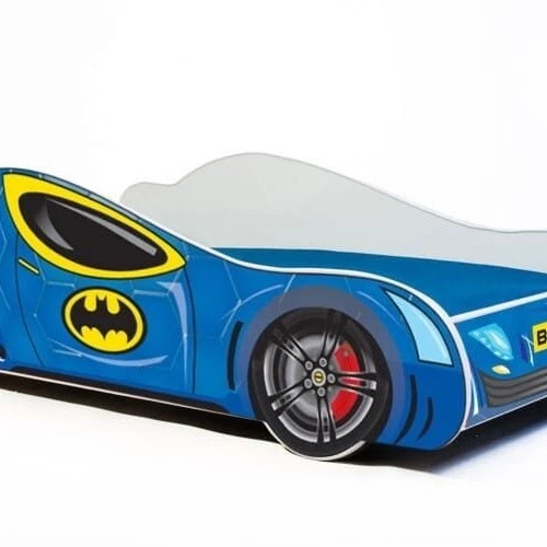 Vaikiška lova Car II su čiužiniu 150 cm x 74 cm x 44 cm, automobilis betmenas