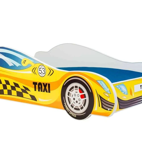 Vaikiška lova Car II su čiužiniu 150 cm x 74 cm x 44 cm, automobilis taksi