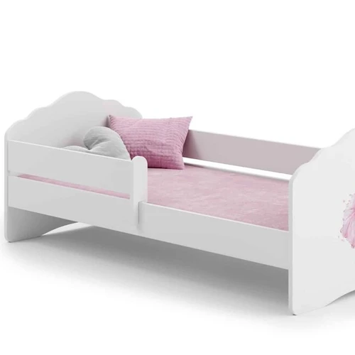 Vaikiška lova Fala su čiužiniu ir barjerine apsauga 144 cm x 78 cm x 65 cm, princesė