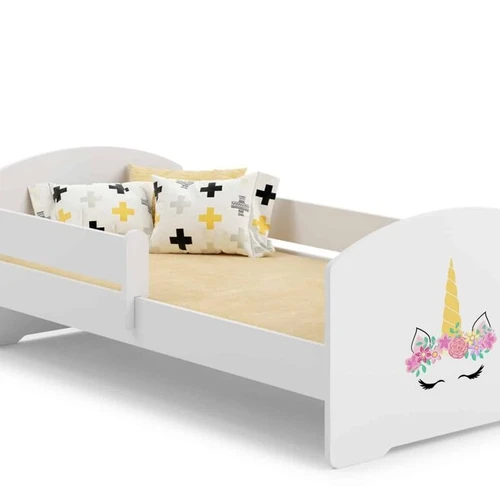 Vaikiška lova Luk su čiužiniu ir barjerine apsauga 144 cm x 77 cm x 56 cm, vienaragis