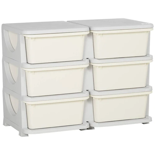 Vaikiška spintelė Homcom 75x37x56,5cm., pilkos/kreminės spalvos