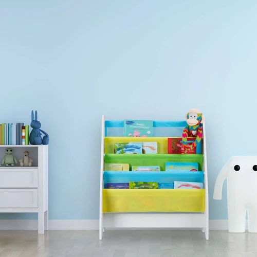 Vaikiška žaislų lentyna Relaxdays, 4 poliesterio skyriai, 62 × 71 × 29 cm - Lentynos