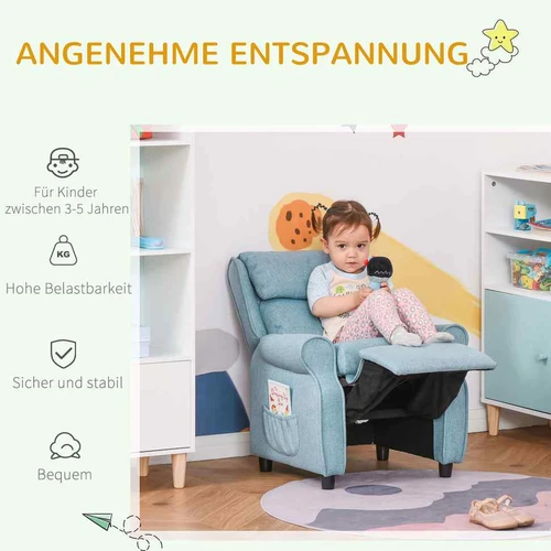 Komfortabler Kindersessel mit Seitentaschen