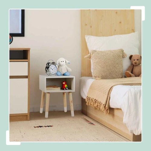Vaikiškas naktinis staliukas Relaxdays, Su atvira lentyna, 30 × 40 × 30 cm - Naktinės spintelės