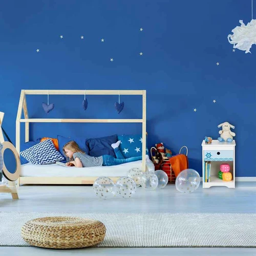 Vaikiškas naktinis staliukas Relaxdays, su stalčiumi ir skyriumi, 32 × 41 × 31 cm - Naktinės spintelės