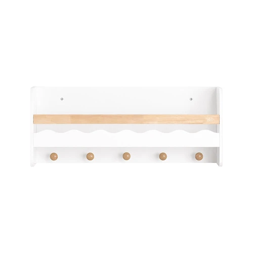 Vaikų kambario sieninė lentyna 73x15x30cm., baltos/šviesiai rudos spalvos