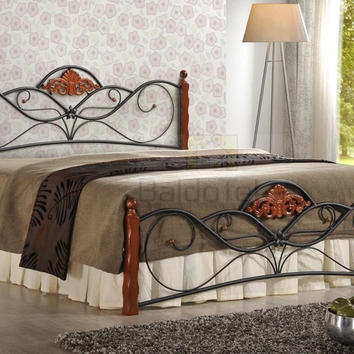 Modern VALENTINA Bed Frame in Black & Cherry