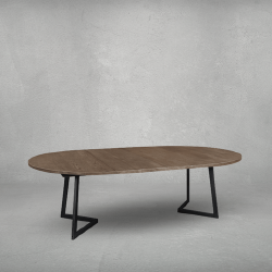 Masyvaus medžio stalas su moderniu dizainu