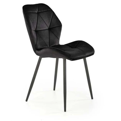 Modernios kėdės su plieniniu karkasu ir aksominiu apmušalu