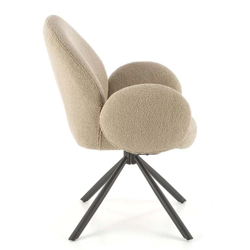 Patogios ir stilingos kėdės su pasukama funkcija ir smėlio spalva