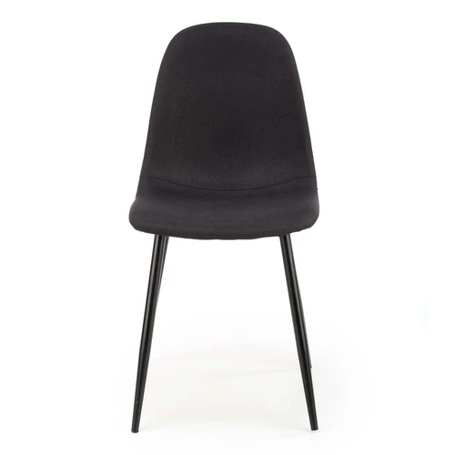 Minimalistinis juodas fotelis su plieno ir audinio apdaila – 43/47/87/49 cm