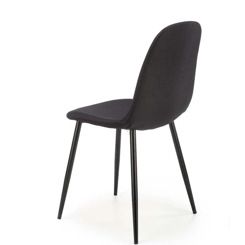 Ergonominis juodas fotelis su plieno karkasu ir minkšta apdaila