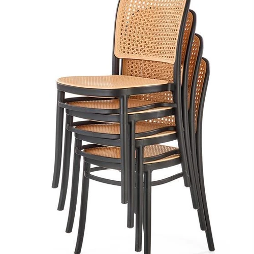 Polipropileninės kėdės natūralios/juodos spalvos