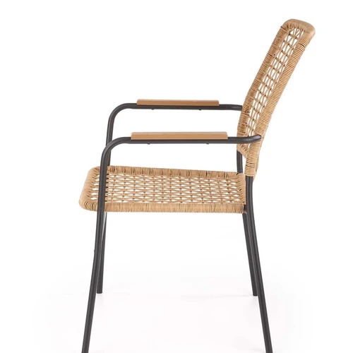 Elegantiški sintetinio rotango kėdės natūralios spalvos