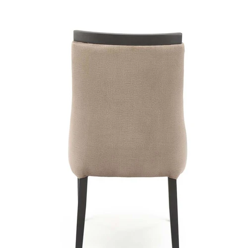 MONOLITH 09 lova su minkštu aksominiu audiniu, juoda / smėlio spalvos