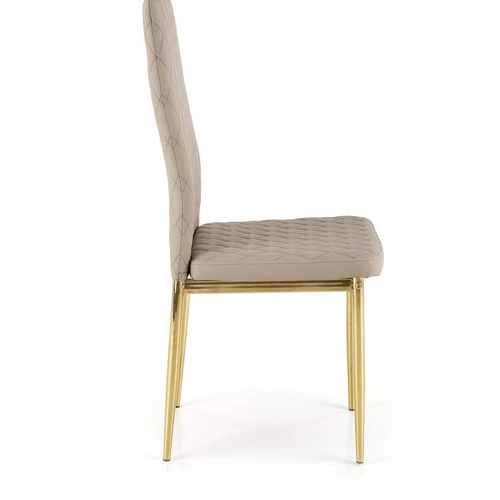 Kėdės su kapučino spalvos apmušalu ir tvirtu pagrindu