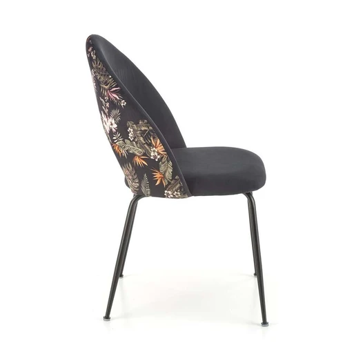 Aksominis audinys ir miltelinio plieno derinys fotelyje