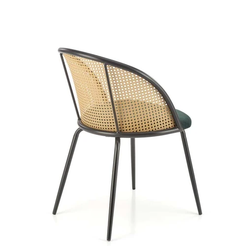 Ergonominė sofos lova su aksominiu audiniu ir rotangu