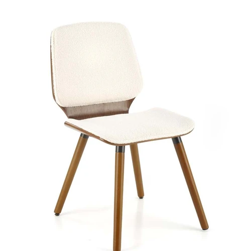 Elegantiška lenkta faneros kėdė su riešuto spalva