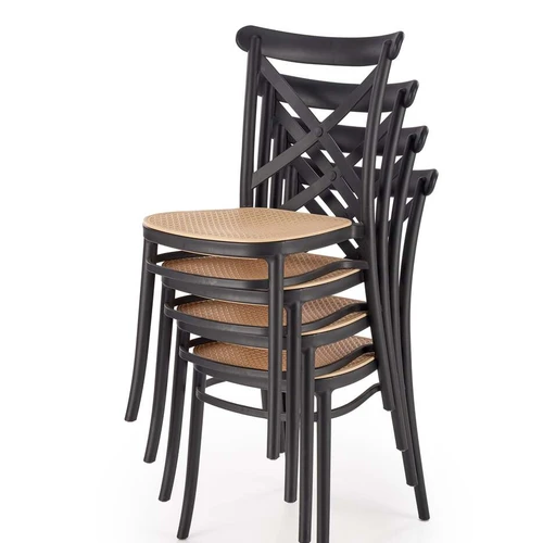 Juodos ir rudos spalvos kėdės su tvirtu pagrindu