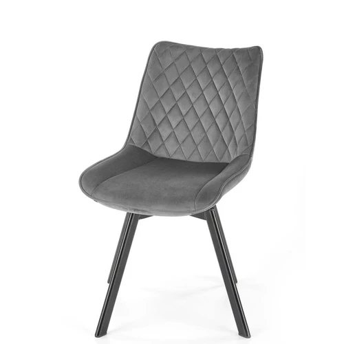 Patogi pasukama fotelė pilkos spalvos ir aksominio audinio