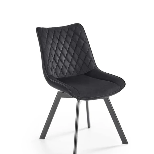 Aksominė pilka fotelė su plieniniu pagrindu