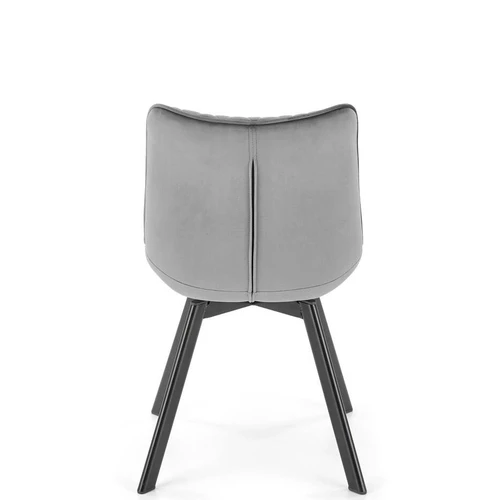 Pasukami šiuolaikiniai kėdės su aksominiu audiniu ir pilku plienu