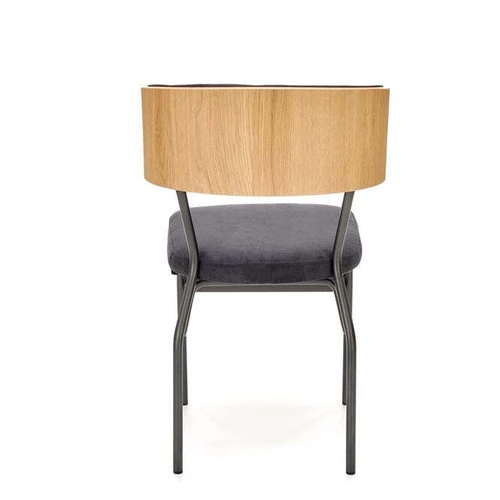 Patogi kėdė natūralaus ąžuolo fanera ir juodu plienu