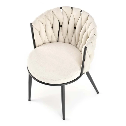 Patogi sofos lova su minkštu šviesiai smėlio spalvos audiniu