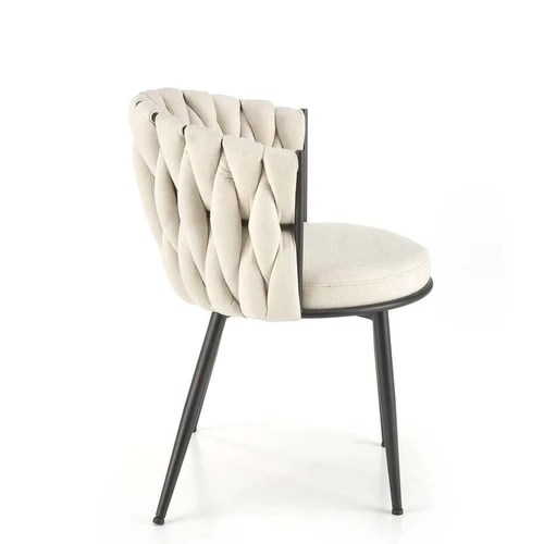 Šviesiai smėlio spalvos sofos su audinio ir plieno apmušalais