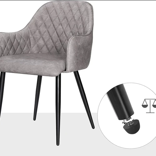 Puiki kėdė su aukštos kokybės PU danga ir metalinėmis kojomis