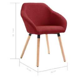 Valgomojo kėdė, raudonos spalvos, audinys - Kėdės