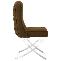 Valgomojo kėdė, ruda, 53x52x98cm, aksomas ir plienas - Kėdės