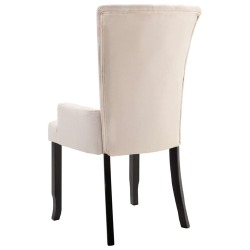 Valgomojo kėdė su porankiais, kreminės sp., audinys - Kėdės