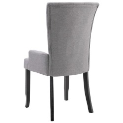 Valgomojo kėdė su porankiais, šviesiai pilkos, audinys - Kėdės