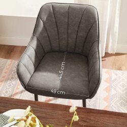 Valgomojo kėdė su PU dangteliu ir porankiais - Kėdės