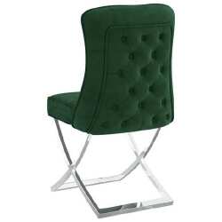 Valgomojo kėdė, tamsiai žalia, 53x52x98cm, aksomas ir plienas - Kėdės