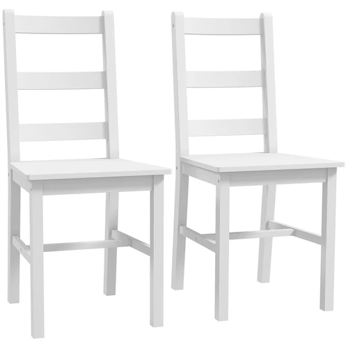 Valgomojo kėdės, 2 vnt, Baltos, 41,5 × 90 × 46 cm