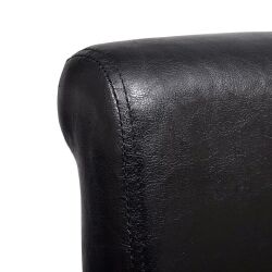 Valgomojo kėdės, 2 vnt., dirbtinė oda, juodos spalvos - Kėdės