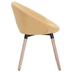 Valgomojo kėdės, 2 vnt., geltonos spalvos, audinys - Kėdės