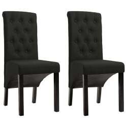 Valgomojo kėdės, 2 vnt., juodos, audinys