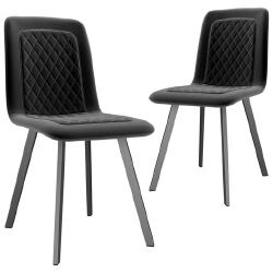 Valgomojo kėdės (2 vnt, juodos sp.)