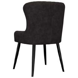 Valgomojo kėdės (2 vnt, juodos sp., aksomas) - Kėdės