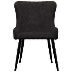 Valgomojo kėdės (2 vnt, juodos sp., aksomas) - Kėdės