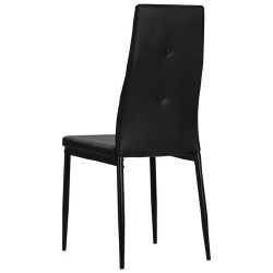 Valgomojo kėdės (2 vnt, juodos sp., dirbt. oda) - Kėdės
