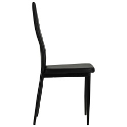 Valgomojo kėdės (2 vnt, juodos sp., dirbt. oda) - Kėdės