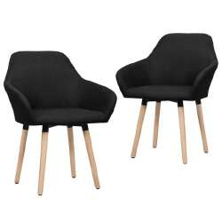 Valgomojo kėdės, 2 vnt., juodos spalvos, audinys
