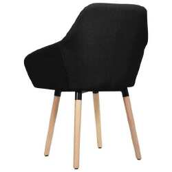 Valgomojo kėdės, 2 vnt., juodos spalvos, audinys - Kėdės