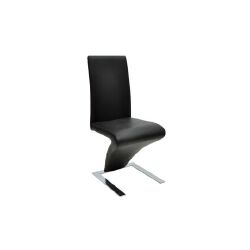 Valgomojo kėdės, 2 vnt., juodos spalvos, dirbtinė oda - Kėdės